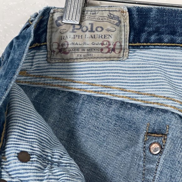 Polo Ralph Lauren Sullivan Slim Button Fly Distressed Jeans Men's Size 32x30 - Picture 13 of 14